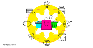 Decorative illustration about commerce